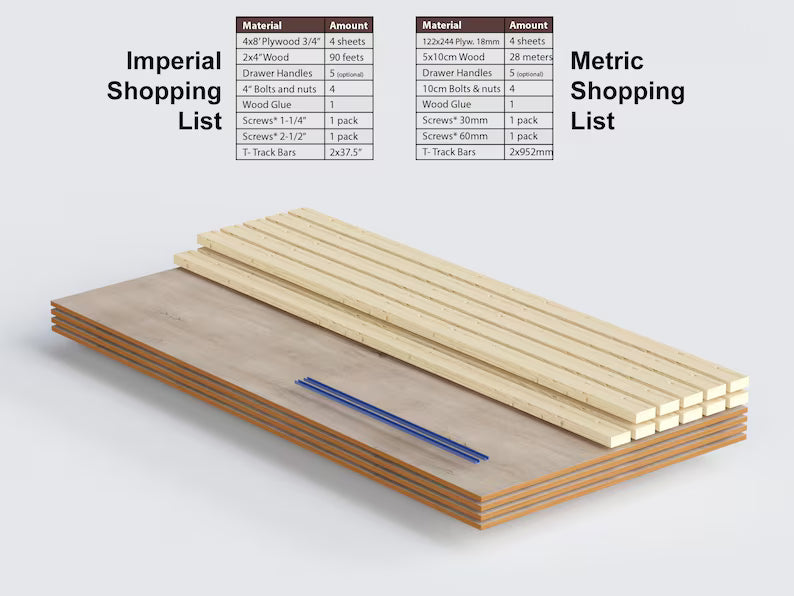 Professional Workbench Building Plan Instant Download