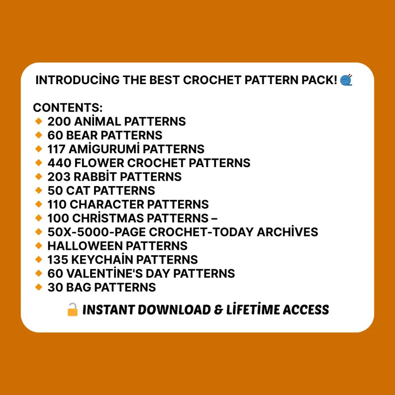 1500+ Digital Crochet Pattern Bundle