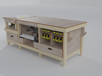 Professional Workbench Building Plan Instant Download